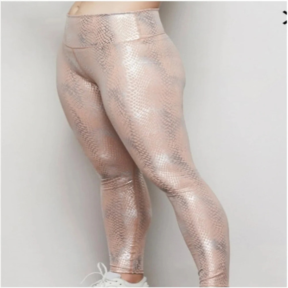 GOOD AMERICAN Python Print Foul Leggings Size 3 Athletic LIKE NEW - Picture 5 of 14